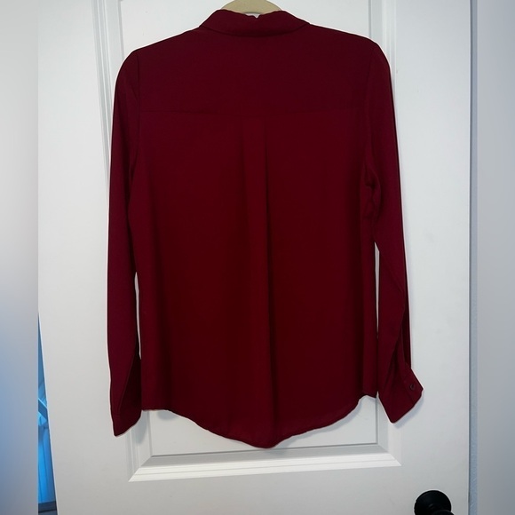 NWT New Look button through shirt- Burgundy Sold at ASOS - Picture 8 of 8